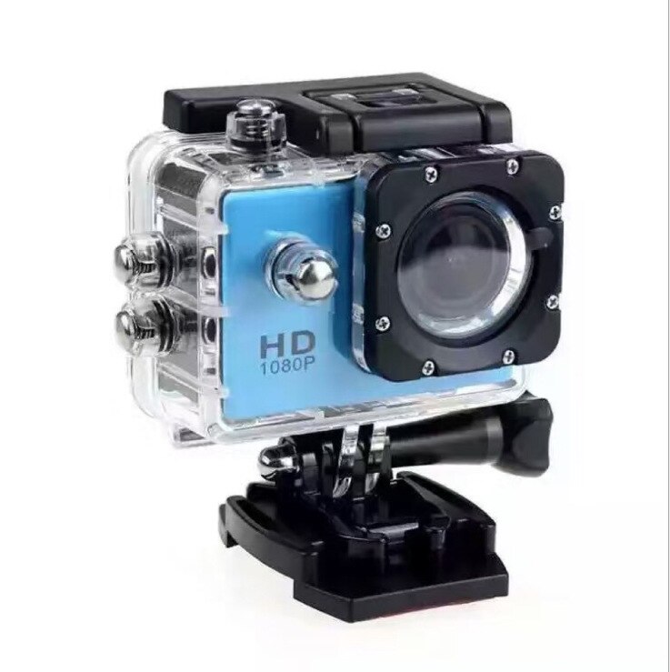 Action kamera sport udendørs mini kamera vandtæt cam skærm undervands kamera farve vandafvisende videoovervågning: Blå
