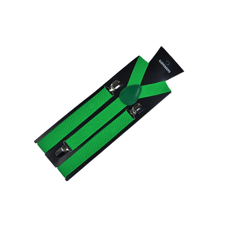 Bretelle regolabili per camicie pantaloni Jeans bretelle a Clip elastico tinta unita y-back sospensione Slim uomo adulto bretelle Unisex: green