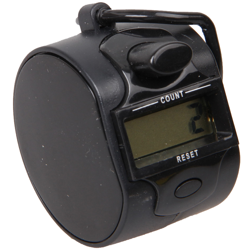 Digitaler Hand zähler 5-stellige Nummer manuelle Presse Clicker LED Hintergrund beleuchtung Rekorder mit Fingerring für Stückwerk: Schwarz