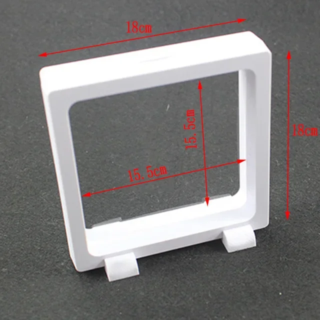 3D Floating Picture Frame Shadow Box Jewelry Display Stand Ring Pendant Holder Protect Jewellery Stone Presentation Case: Rose Red