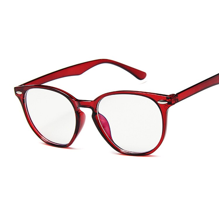 Gafas transparentes con monturas de óptica falsa para mujer, lentes transparentes para miopía, gafas para ordenador: Wine Red
