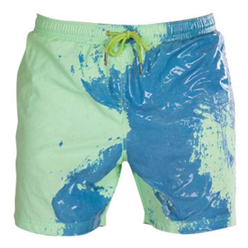 U7EF pantaloncini da spiaggia estivi da uomo cambia colore pantaloni sportivi con coulisse S-3XL: GN / XL