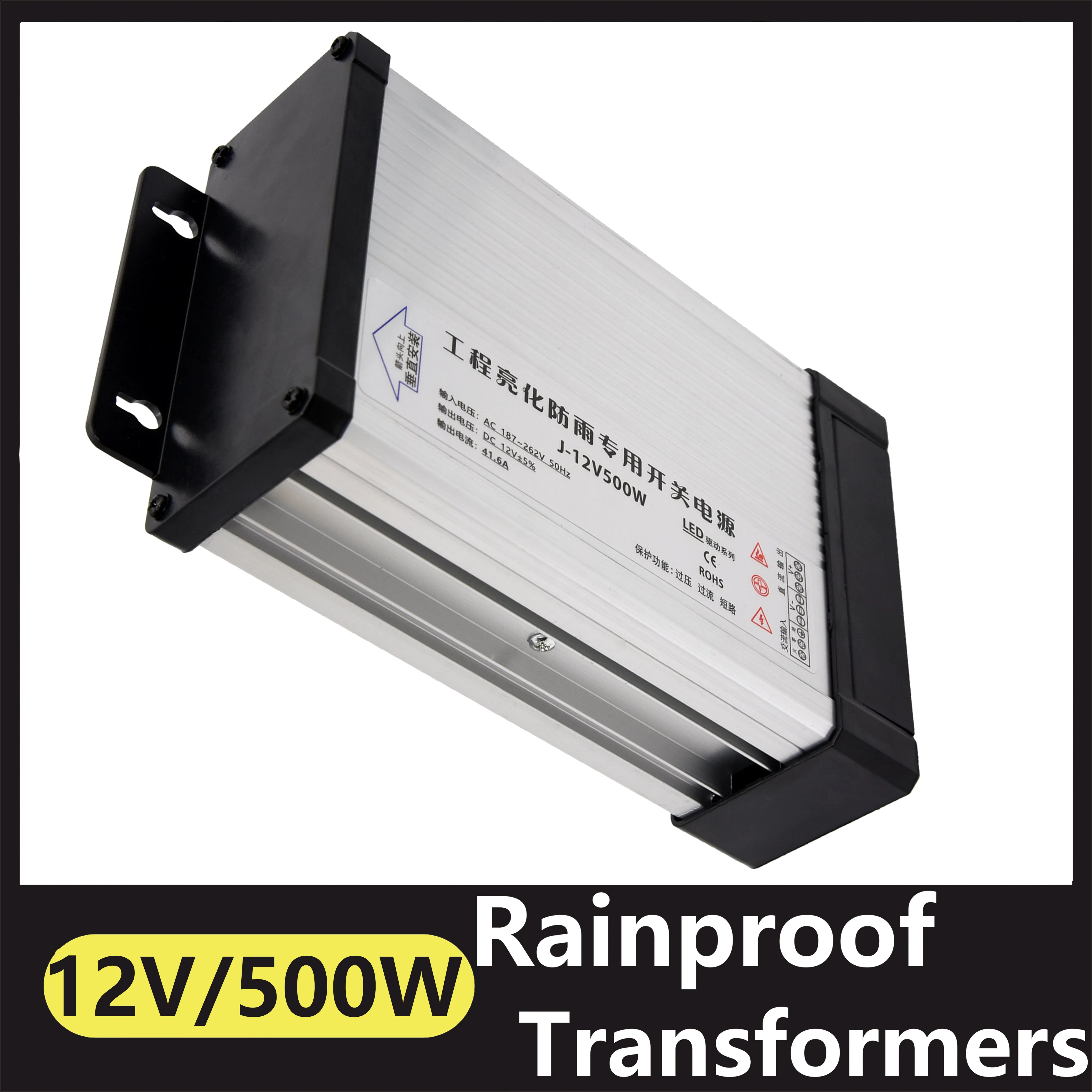Vattentät belysningstransformator  ac 220v till  dc 12v 5v 24v strömbrytare strömförsörjningslist strömbrytare led-driveradapter