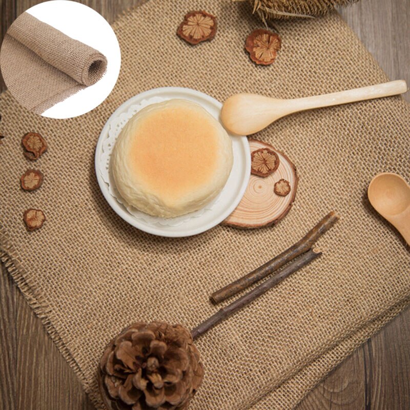 Burlap Cloth Cotton Linen Cloth Retro Effect Photography Backdrops Props for Food Cosmetics Shoot Background Material