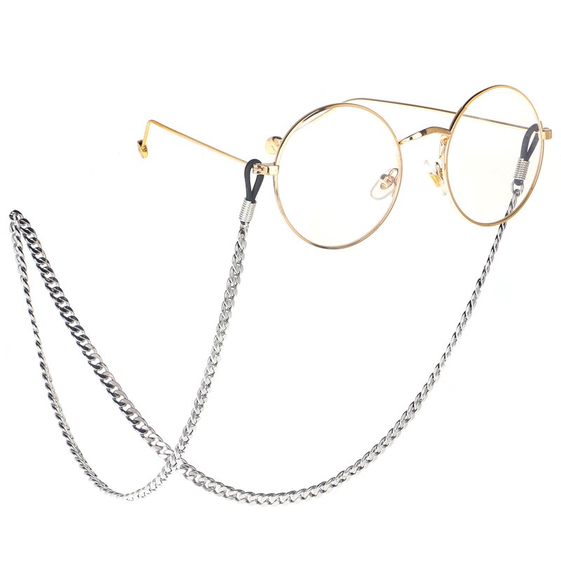 Rvs Lenzenvloeistof Houder Zilver Link Zonnebril Chain Leesbril Kettingen Cord Neck Strap Eyewear Metalen Touw