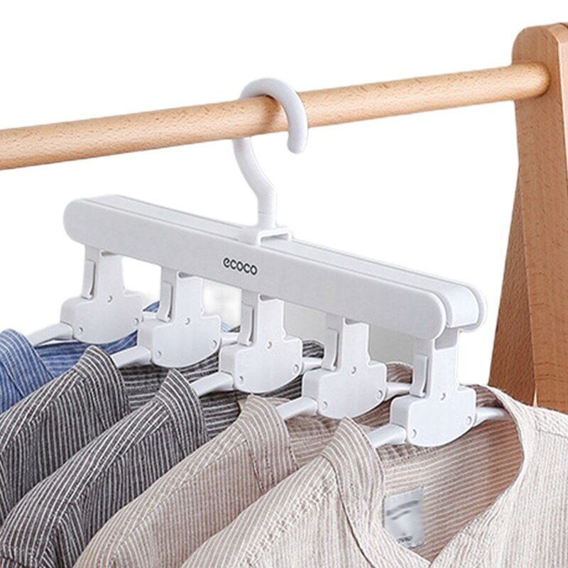 ECOCO 5 In 1 Clothes Rack Multifunction Shelves Multi-Functional Wardrobe Magic Clothes Hanger Coat Storage Organization: Dark Gray
