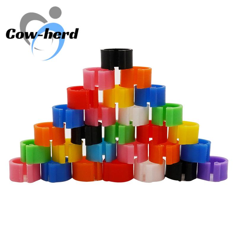 100Pcs 11Colors Birds Feet Rings Inner Diameter 8Mm Width 7Mm Plastic Clip Ring Pigeon Dove Quail Foot Ring Farm Animal Carrier