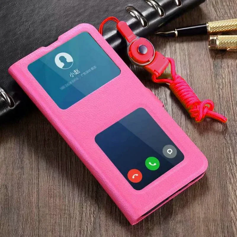 Redmi Note 13 Pro Plus 5G 12 Turbo 14 Luxury Window View PU Leather Case Flip Cover For Xiaomi Redmi Note 13 4G Pro Phone Bags: PP / Rose Red