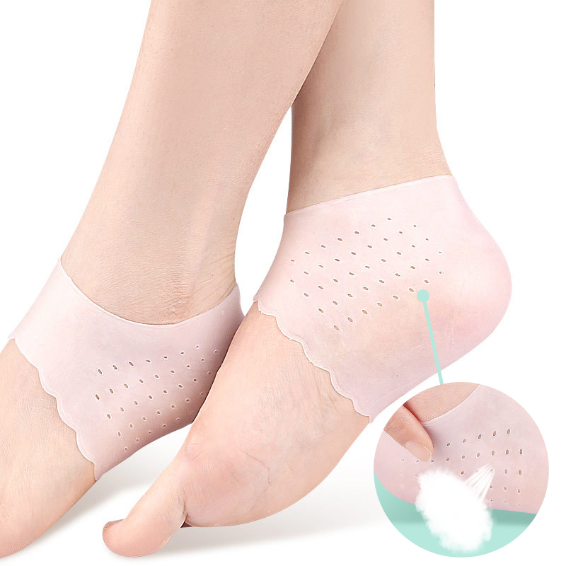2 stk = 1 par gel hælbeskyttelse hallux valgus korrigerer plantar fasciitt fot smertelindring silikon ortose pleie pedikyr