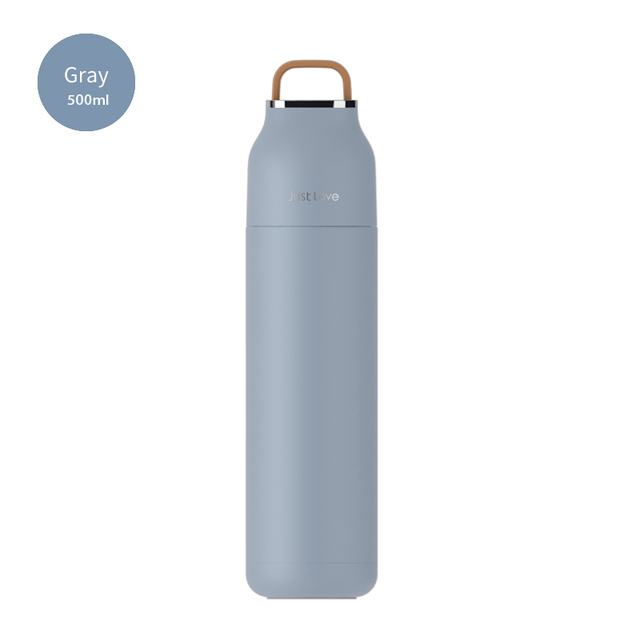 500ml kaffee-reisebecher, edelstahl-thermosflaschen, vakuumflaschen, thermobecher mit großem fassungsvermöGen, isolierter becher für: Grau