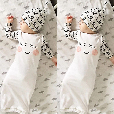 Adorable yeux endormis rose joues tenue bébé garçon fille robe chapeau infantile -né à la maison bébé tenues