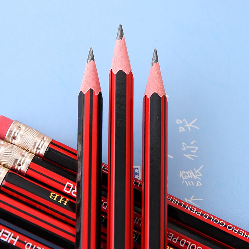 Korea stationery child hb pencil with rubber pencil