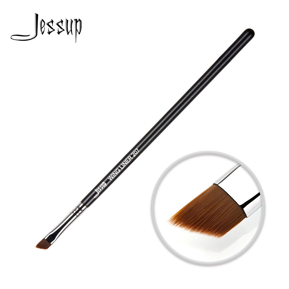 Jessup Precisie Eye Base Make-Up Borstel Professionele Zwart/Zilver Synthetische Haren Single Make Up Borstel Wing Liner-207