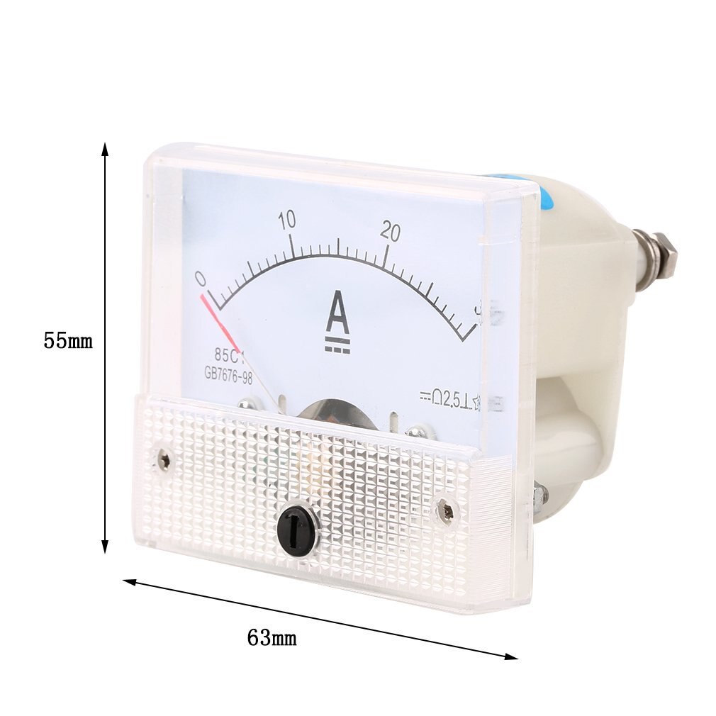 DC30A Analog Ammeter Panel Portable 0-30A Current Meter Durable Analog Amperemeter Panel Meter Gauge