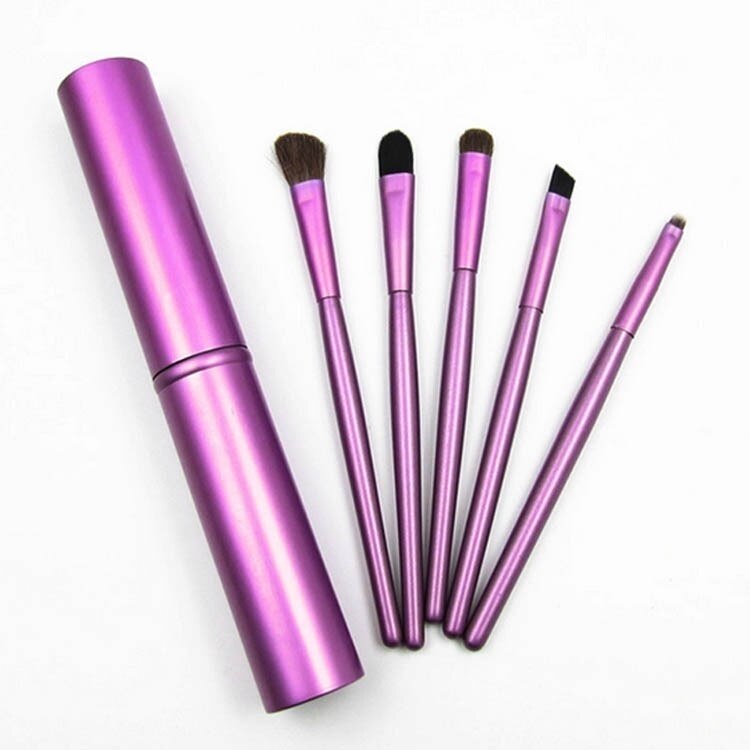 5 Stks/set Cilinder Houten Handvat Oogschaduw Make-Up Borstel Kleine Set Borstel 5 Eye Brush Make-Up Pen Beauty Makeup Tools