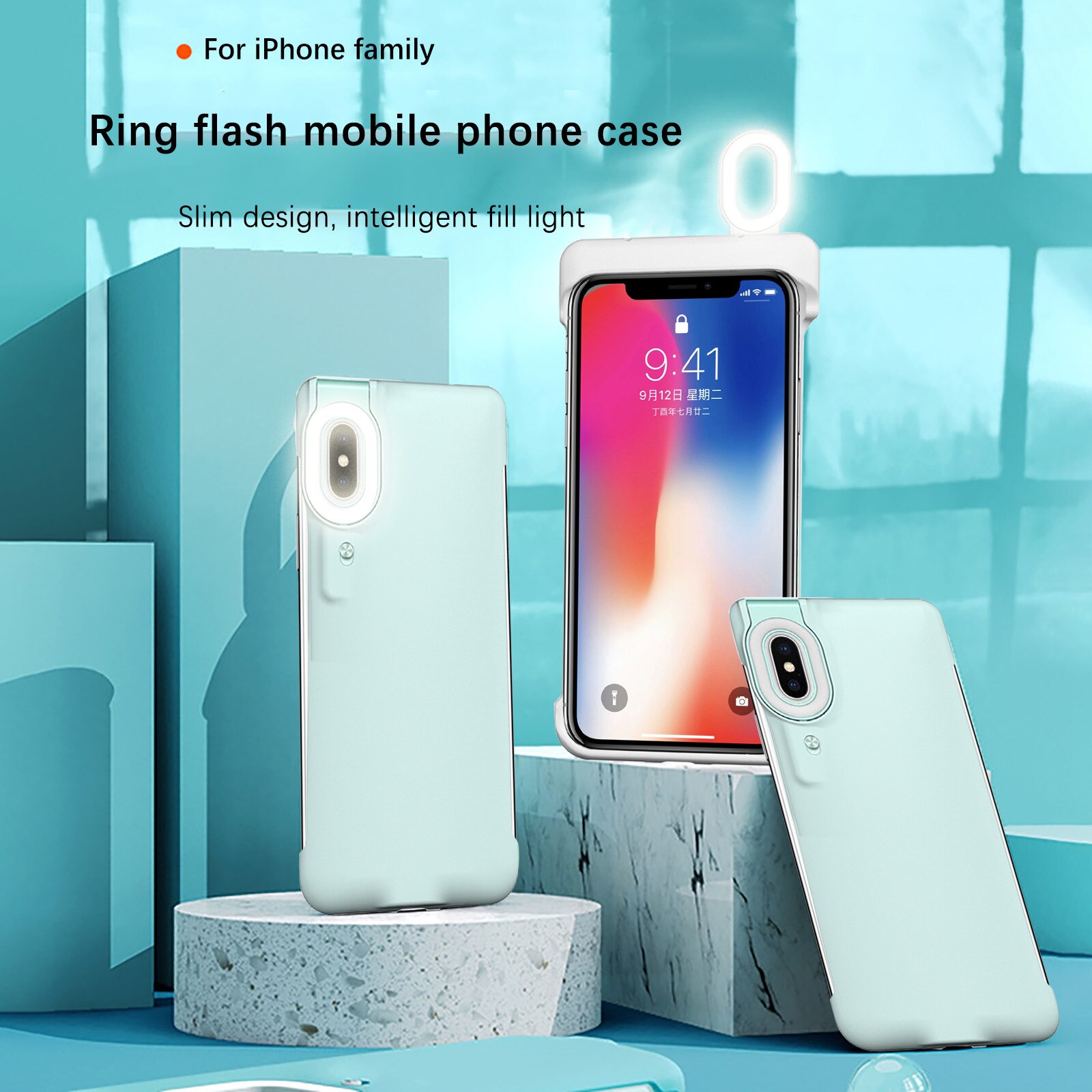 Funda para teléfono móvil Apple Iphone X de 5,8 pulgadas, luz de relleno para Vlog, luz LED circular con anillo de luz para Selfie
