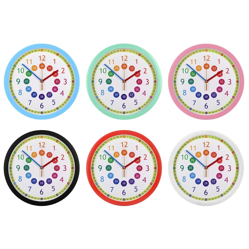 Mute Wall Clock Simple Style Cartoon Digital Wall Clock Nursery Home Living Room Children's Room Decoration