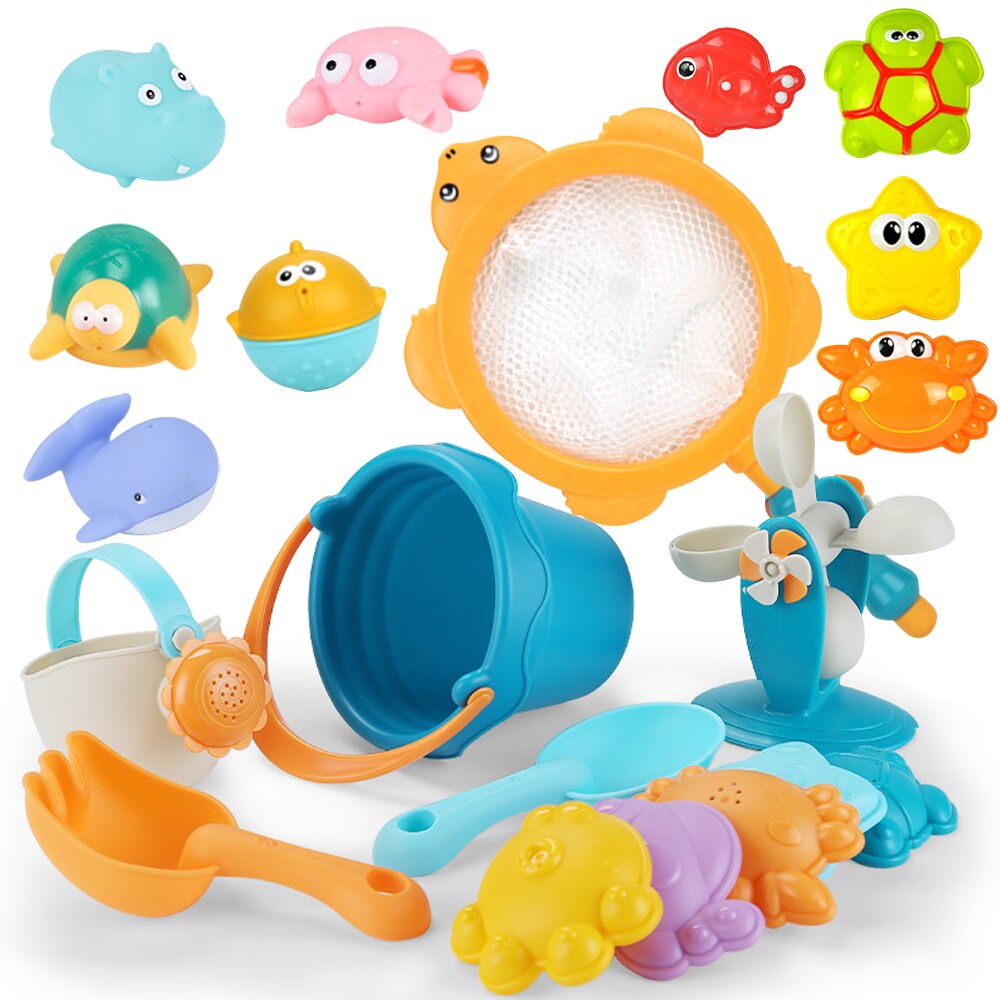 Play Zand Water Strand Speelgoed Voor Kinderen Baby Game Zandbak Water Tafel Winkelwagen Fishing Netwerk Schildpad Zandbak Zomer Badkamer Speelgoed