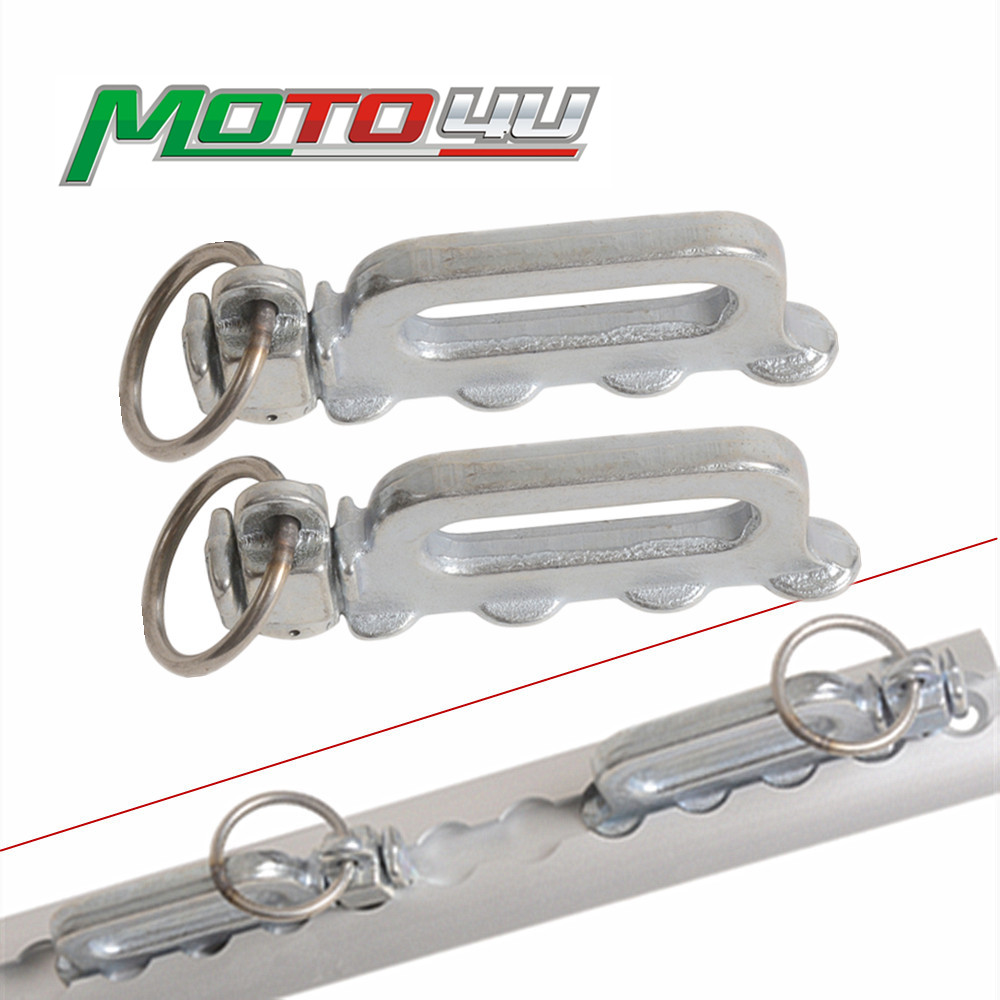 MOTO4U 2PCS L-Track Double Stud Tie Down Fitting Trailer Cargo End Ring Bolt Tie Down Anchor Point Rail Loading Securing Tools