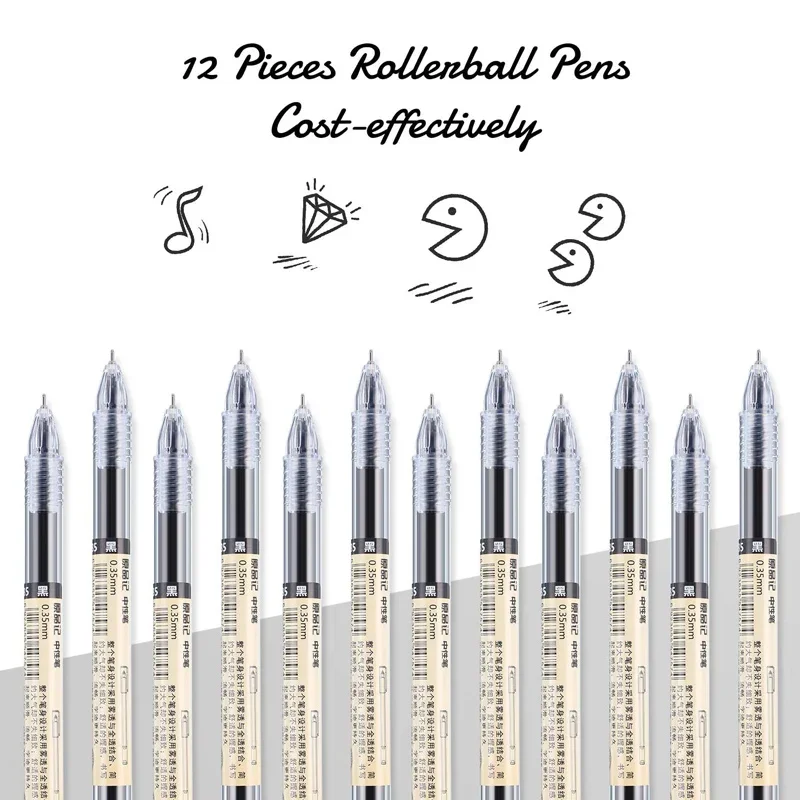 Juego de bolígrafos de Gel de 0,35mm, set de bolígrafos de tinta reemplazable, varillas de recarga de tinta azul, roja y negra, para oficina y escuela, 54 unidades