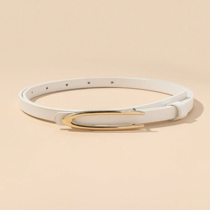 Une ceinture fine pour femme, qui est un corset décoratif et une pièce polyvalente qui peut être associée à des jupes, des costumes, des chemises.: WHITE