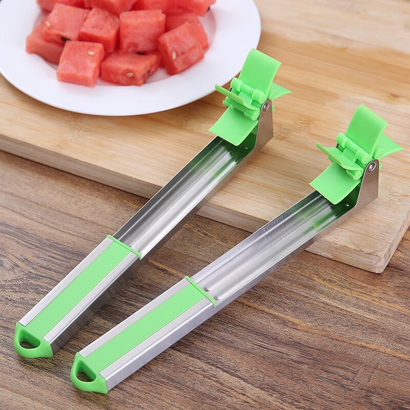 Rebanador de sandía pinzas Corer fruta melón herramientas de acero inoxidable corte de sandía refrescante cubitos de sandía Cocina