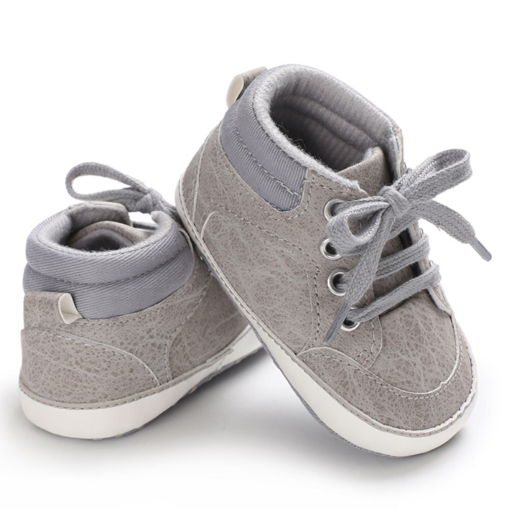 Nyfödd baby barn flicka pojkar söt bomull första gångare snörskor sneakers skor