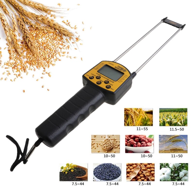Medidor de humedad de grano con pantalla Digital LCD, Sensor inteligente con sonda para maíz, trigo, arroz, harina de trigo, forraje, semilla de colza