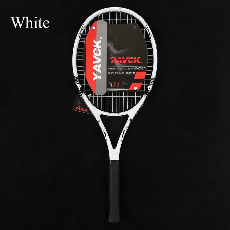 1pcs Tennis Racket Composite Carbon Used for Men/Women Beginner Sports Use Nylon Net Cable Shock Absorption Training Net Racket: 1pcs White