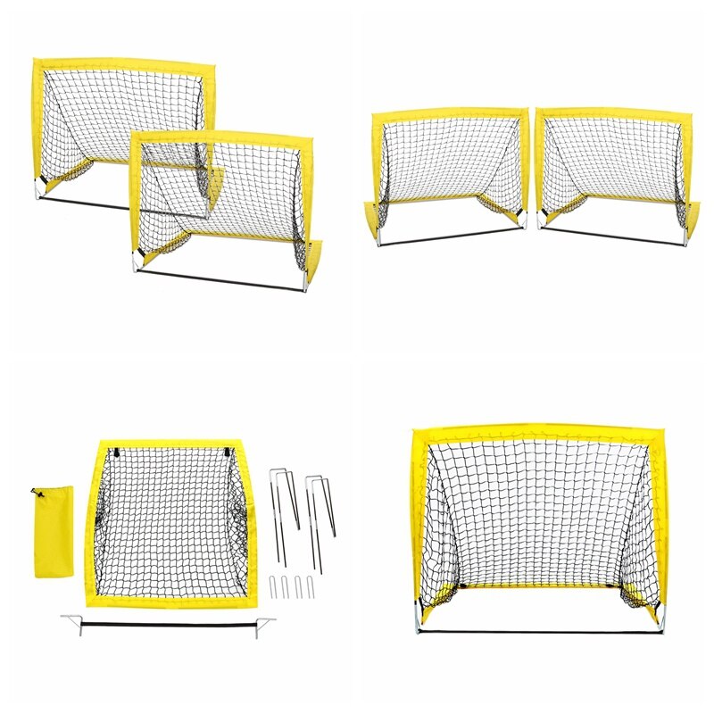Portería de fútbol plegable portátil para niños, conjunto de portería de fútbol para niños, juego de deportes de pelota p