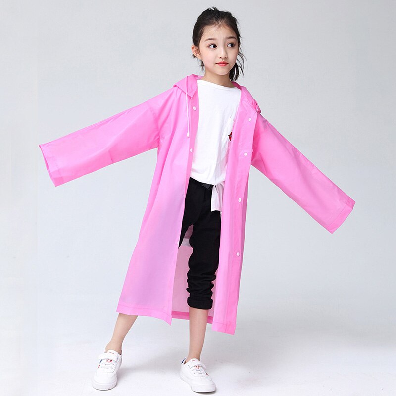 Chubasquero impermeable de Color sólido con dibujos animados para niños, ropa de lluvia, Poncho de estudiante para exteriores, transparente, 1 ud.