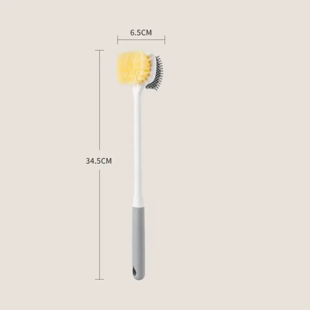 1pc Spazzola per il lavaggio dei piedi con manico lungo Spazzola per la pulizia delle dita dei piedi multifunzionale a doppia faccia per uso domestico Scrubber per la pulizia profonda del piede