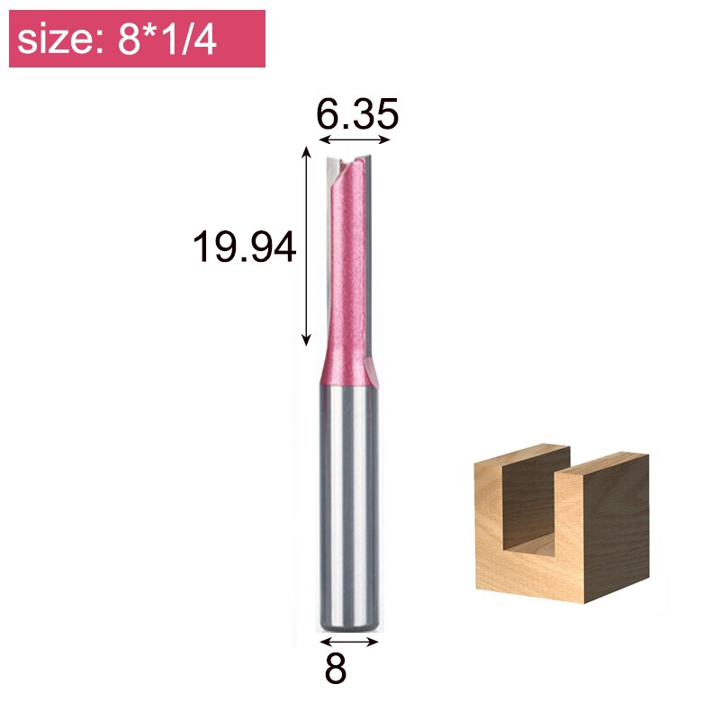 6mm 8mm Shank Straight Router Bit CNC Woodworking Tools Industrial Grade Bits Tungsten Carbide Milling Cutters for Wood MDF: Z00708