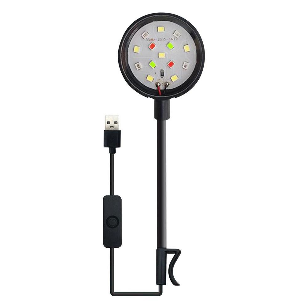 LED-aquariumlamp USB-stekker met clip Aquariumplantenlicht Energiebesparende gekleurde lichten Aquariumlamp Schildpadtank: Black