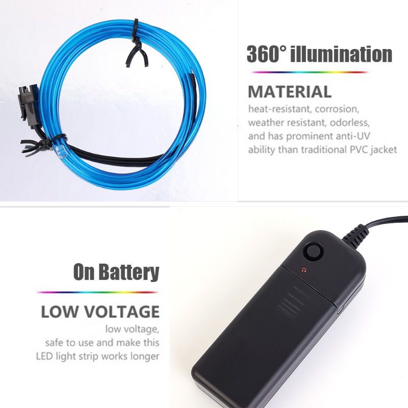 Auto Innen Atmosphäbetreffend Lampe Streifen Scheren Neon- EL Kalt Licht Draht Licht AA Batterie Regler Umgebungs Dekorative Licht Lampe