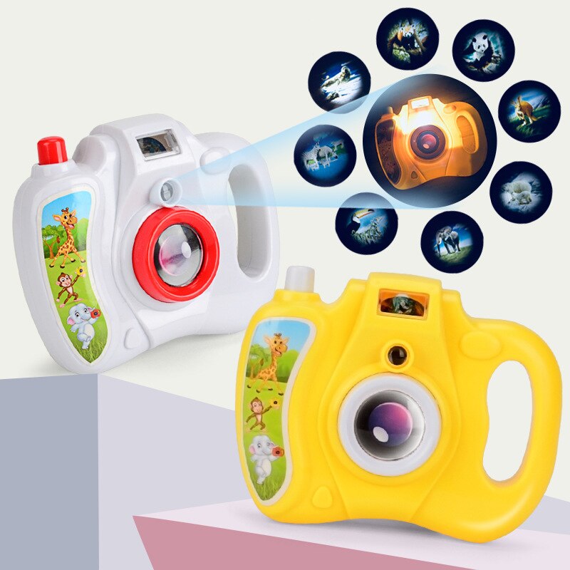 Simulering lys projektion kamera toddler legetøj børn pædagogisk legetøj til børn baby dyr verden tilfældig