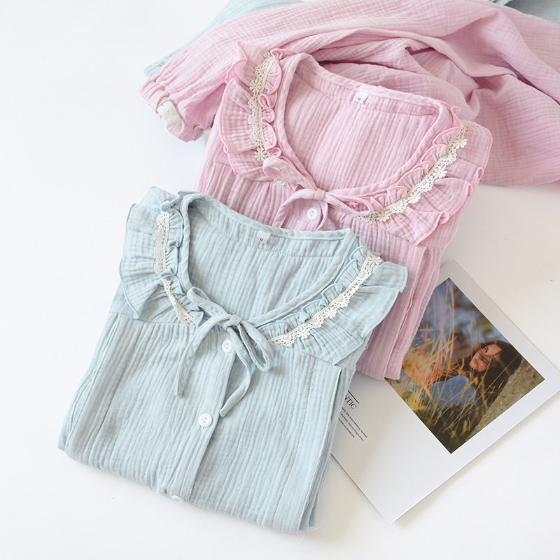 Fdfklak kvinder pyjamas sæt forår efterår barsel pyjamas jakkesæt bomuld amme pyjamas gravid nattøj