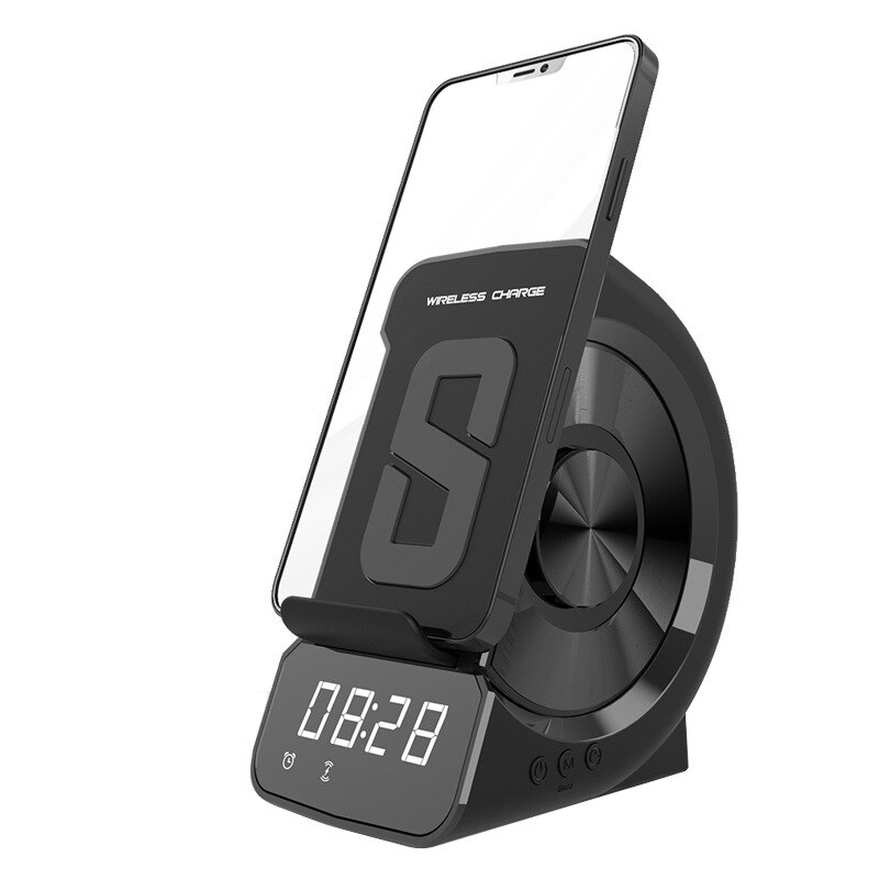 3 in 1 night wireless charger wireless charger bluetooth speaker clock alarm function phone stand hands-free calling