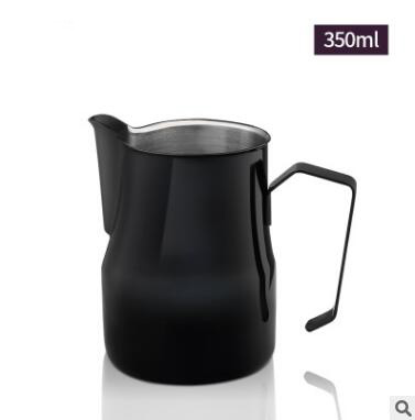 1pc 350ml Coffee Pitcher Barista Craft Coffee Stainless steel coffee art: Black-350ml