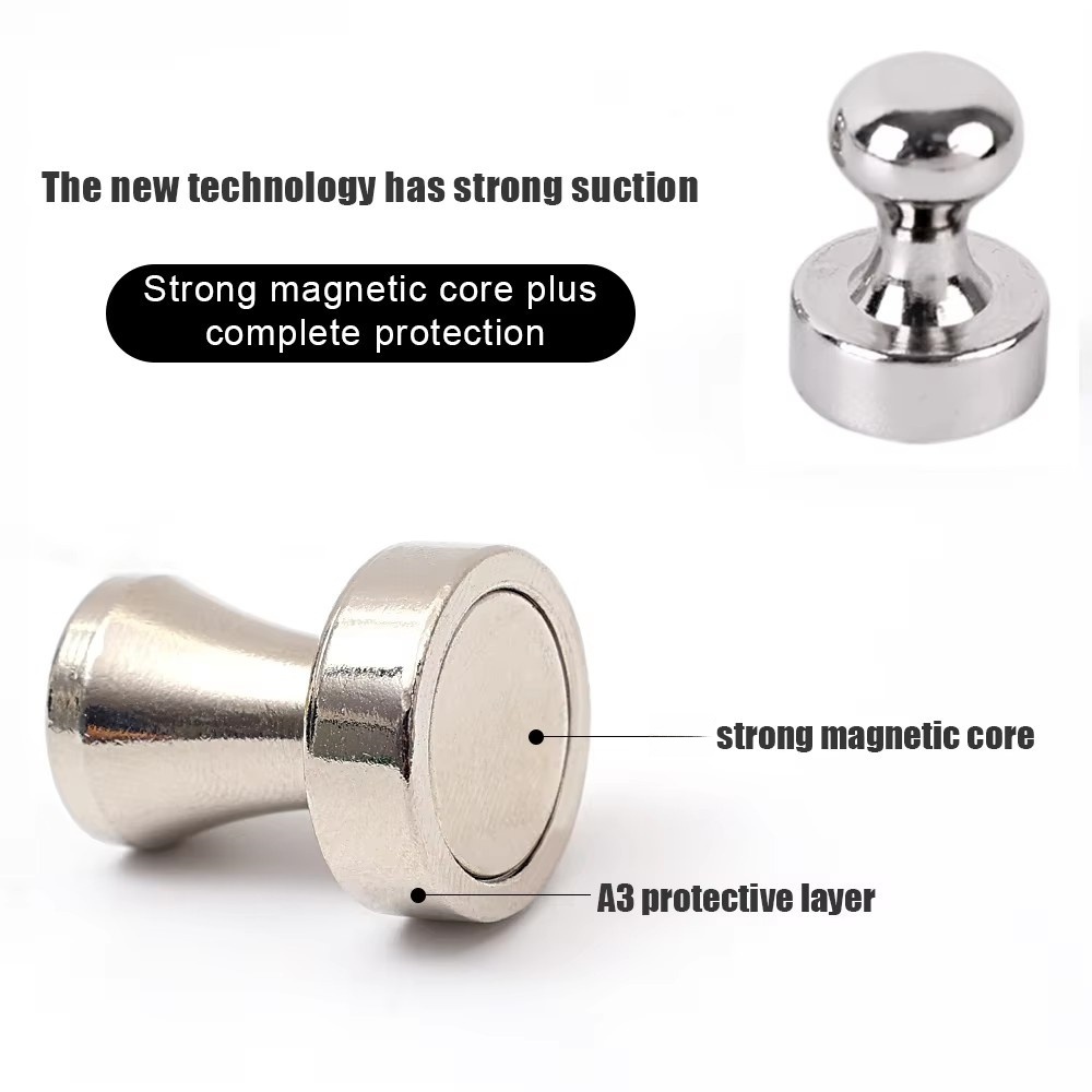 1/20Pcs Metal Strong Magnetic Pushpins Small Magnets Whiteboard Fridge Thumbtack Map Magnets Push Pins for Office School