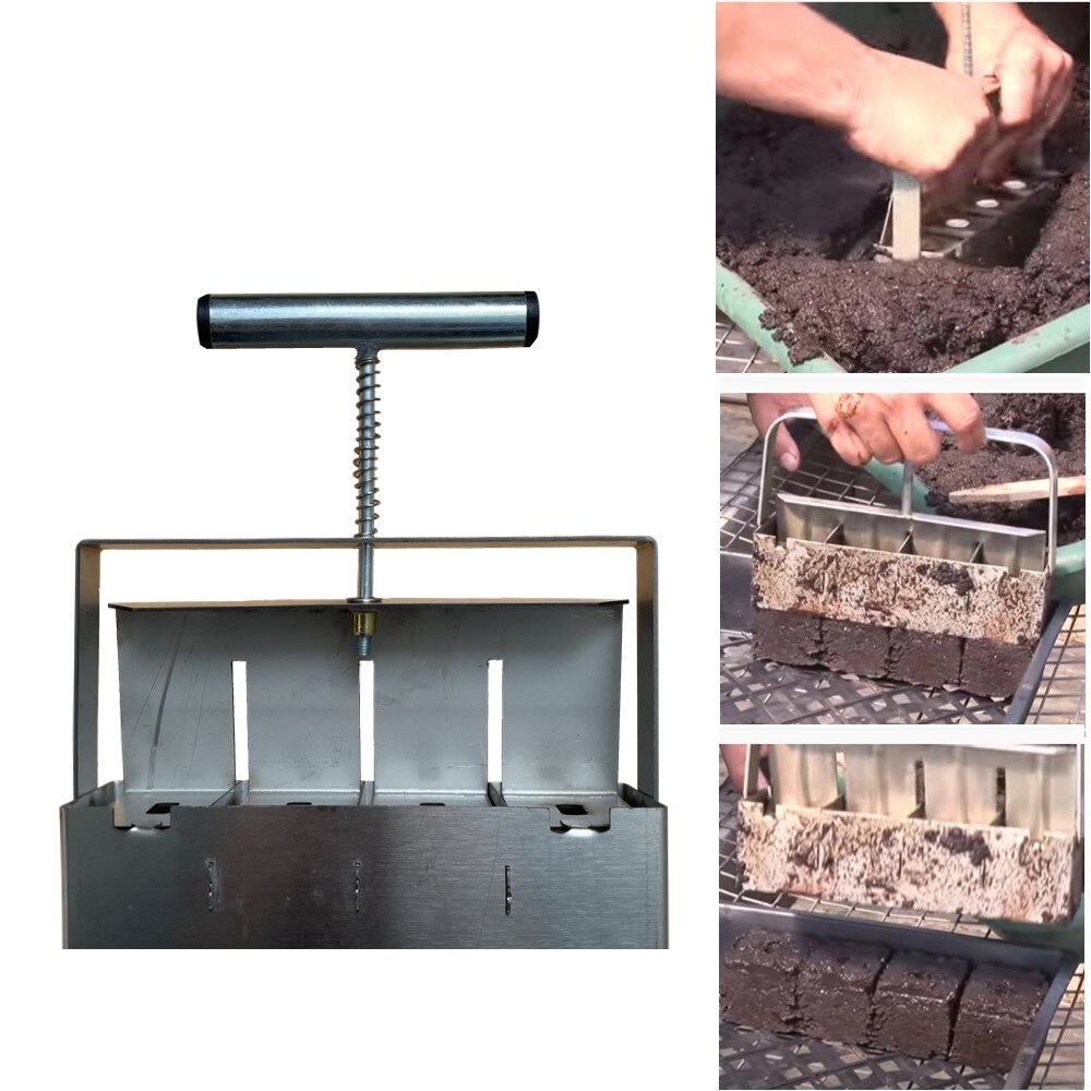 Handheld Seedling Soil Block Maker Soil Blocker 2-Inch Soils Blocking Tool with Dibble For Garden Toools