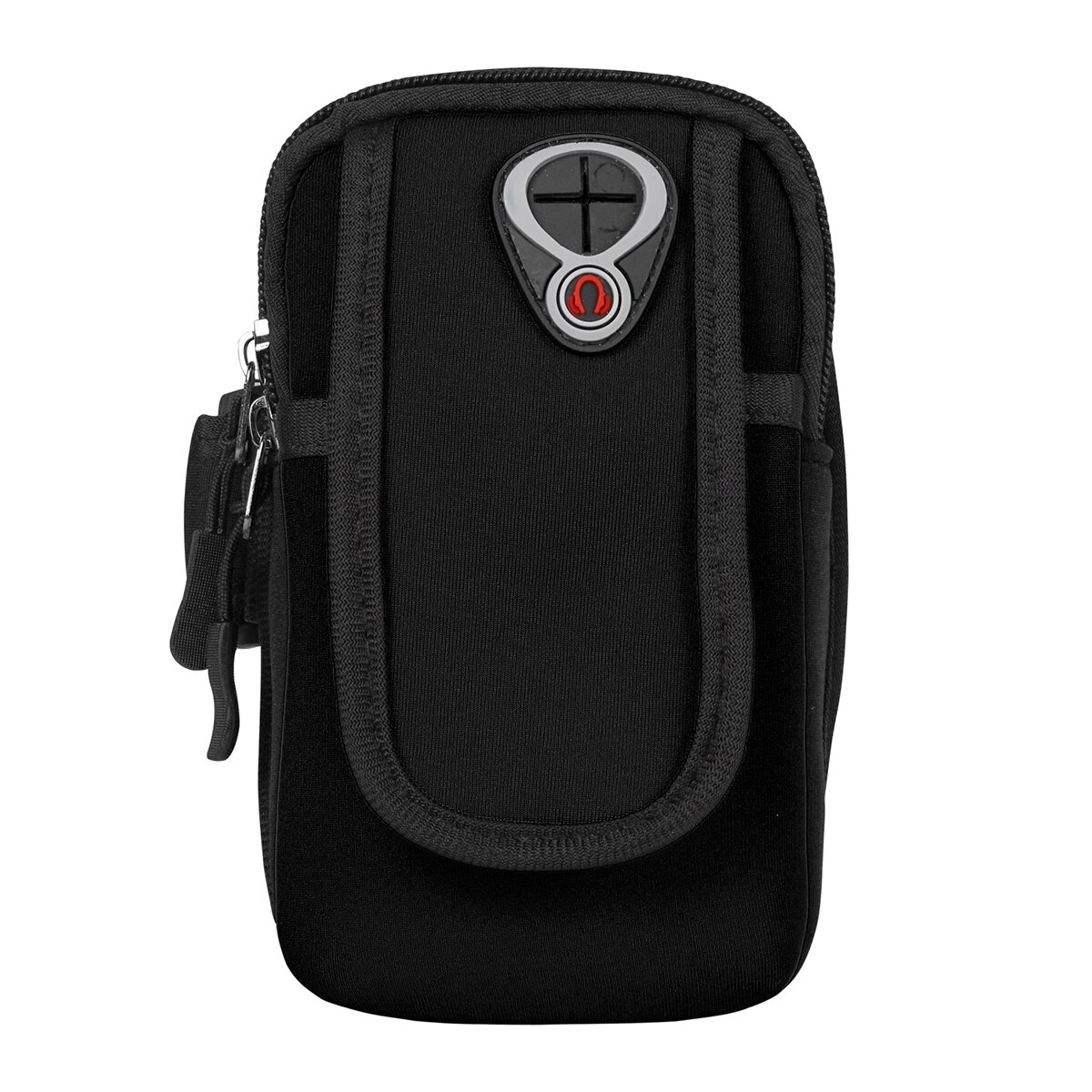 Soporte para teléfono multifuncional, bolsa para brazo celular, banda de entrenamiento, bolsillo deportivo para caminar, senderismo, correr y ciclismo: Color negro