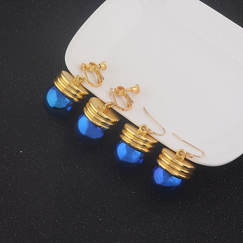 Anime Hunter X Hunter Earrings Chrollo Lucilfer Original Blue Bulb Ear Hook Clip Men Women Cosplaying Fans Props Jewelry
