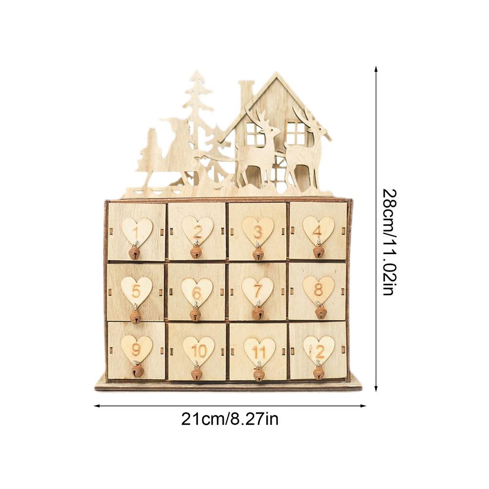 Wooden Advent Calendar With 12 Drawers For Christmas 12 Days Countdown To Christmas Calendar House Wood Christmas Advent Calen