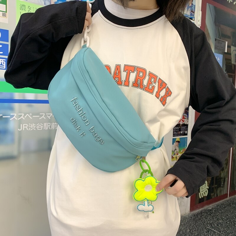 Süße brusttasche, japanische schultertasche mit großem fassungsvermögen, macaron-mädchen-stil, lässige schräge umhängetasche, bauchtasche für studentinnen