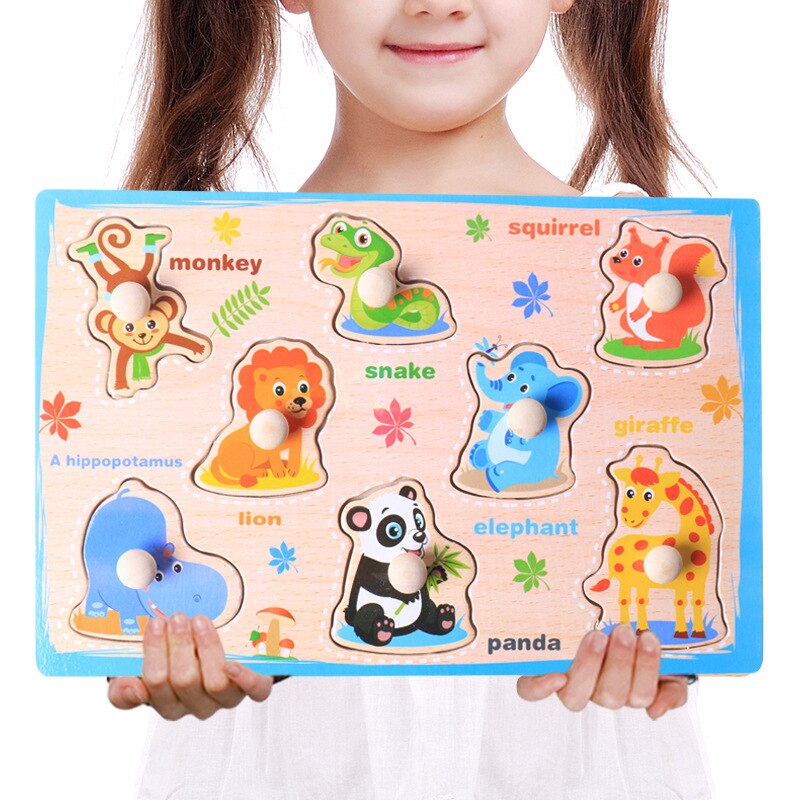 Brain Game Puzzles Toys Kids Educational Wooden Toy Animals Numbers Learning Puzzle Jigsaw Board Wood Baby Funny Toys