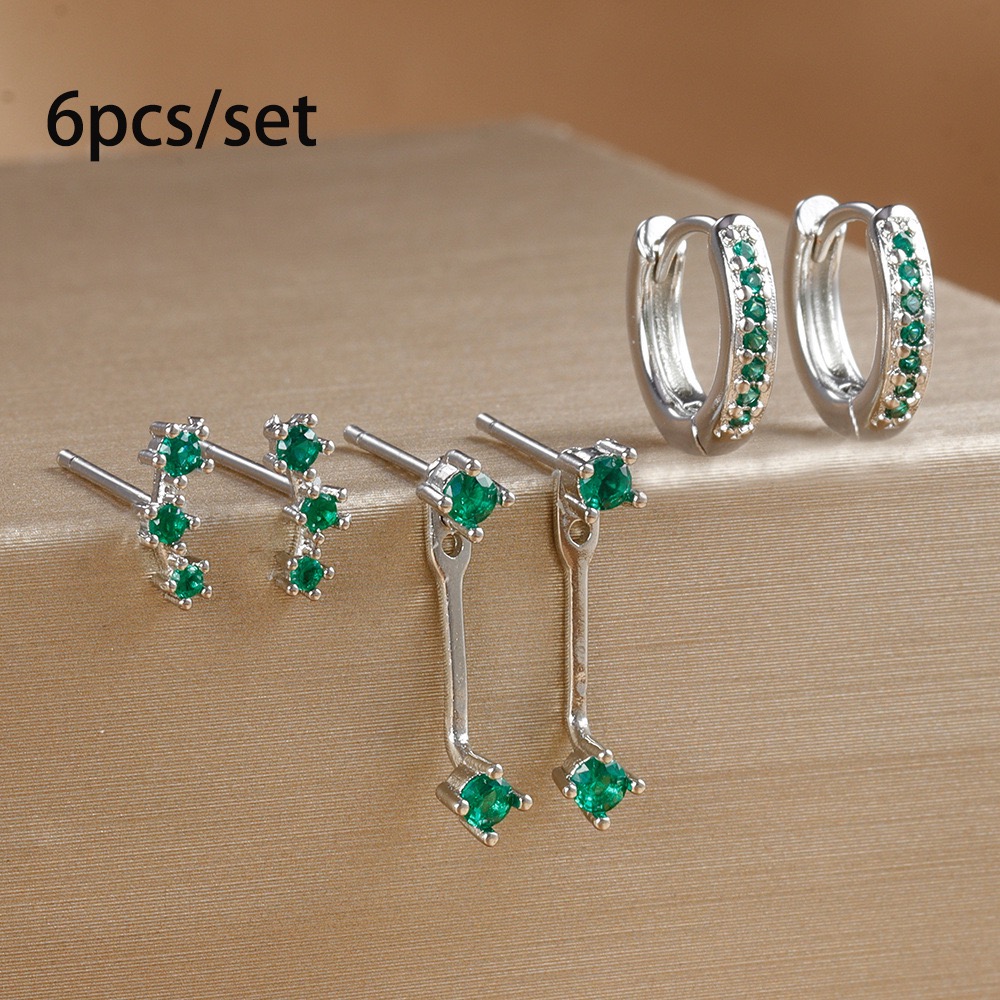 3 Pairs Exquisite Zircon Little Huggies Hoop Earrings Set for Women Stainless Steel Unique Cartilage Earring Piercing Jewelry: Titanium Plated