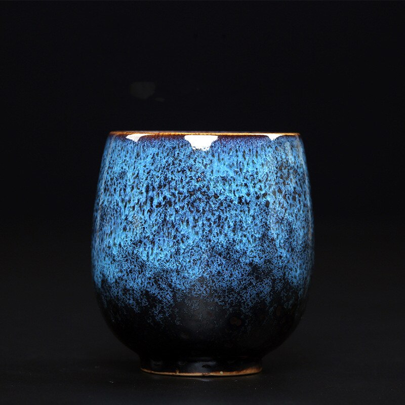 Ugnsbyte glaserad tekopp stor storlek keramisk tekopp 150ml dricka resor drinkware porslin kaffemugg: E