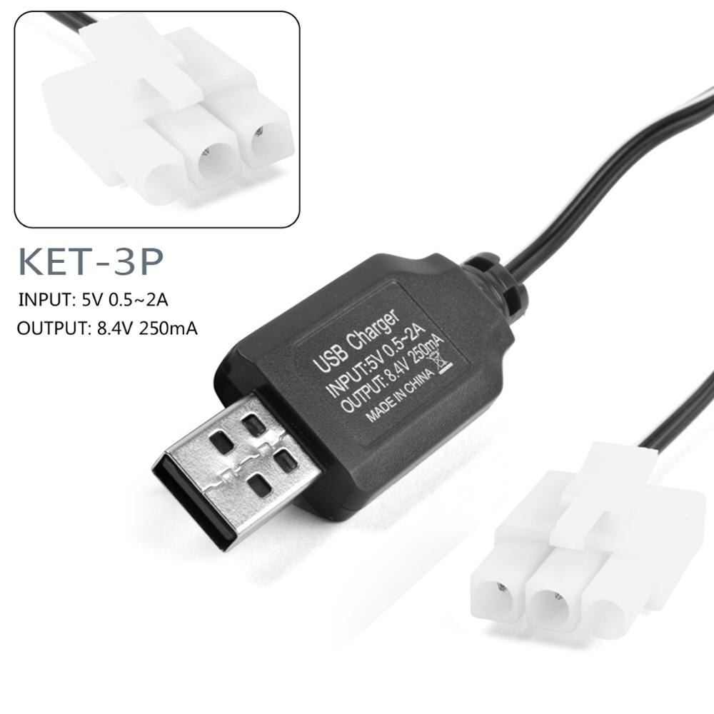 USB Ladekabel 250mA 9,6 V Batery Ni-CD/Ni-Mh Akku Ladegerät SM JST EL KET 2P 3P 3,5 Stecker Stecker Adapter: KET-3P