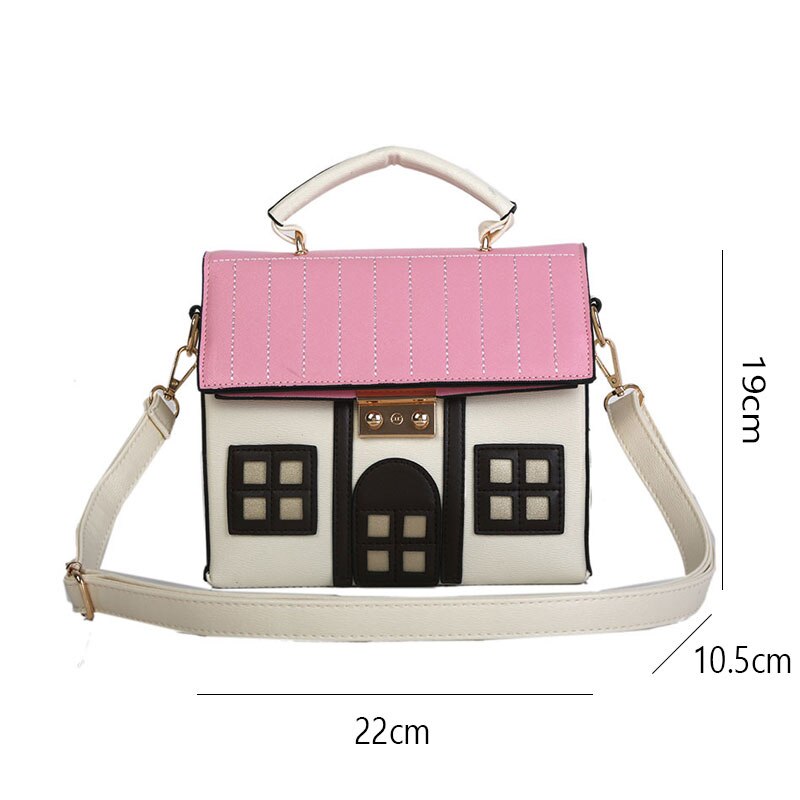 Casa em forma de saco do mensageiro cor contraste grande capacidade de couro do plutônio criativo dos desenhos animados luxo um ombro bolsa para mulher